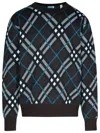 Burberry Wool Argyle Crew Neck Sweater In Green
