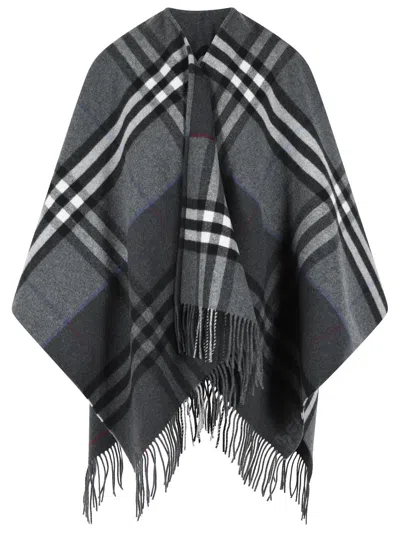 Burberry 'check' Grey Cashmere Cape