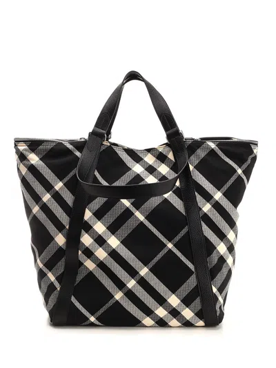 Burberry Check Handbags Black