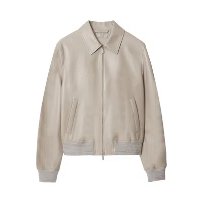 Pre-owned Burberry Check Harrington Jacket 'heron' | White | Men's Size 46