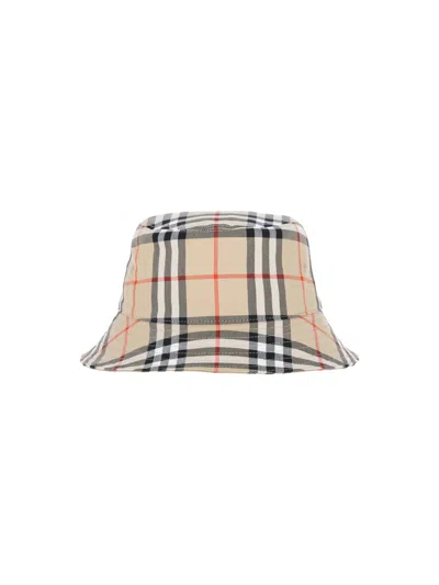 Burberry Check Hat In Blue