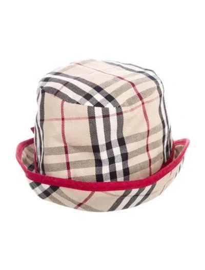 Pre-owned Burberry Check Hat In Neutral