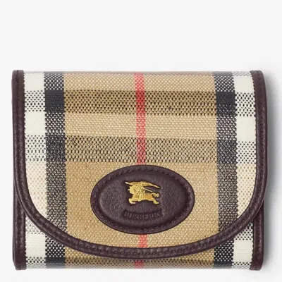 Burberry Check Highlands Compact Wallet In ["blue"]