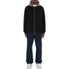 Burberry Soft Cotton Hooded Sweater With Check-pattern Finish In Black