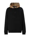 Burberry Samuel Sweatshirt With Check Hood In Black