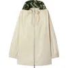 Burberry Checkered Hood Cotton Parka In Soap