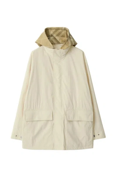 Burberry Ekd Check-print Hooded Jacket In Soap