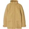 Burberry Check Hood Quilted Nylon Jacket In Flax