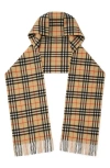 Burberry Giant Check Hooded Cashmere Scarf In Sand