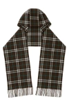 Burberry Check Hooded Cashmere Fringe Scarf In Snug
