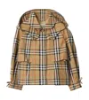 Burberry Check Cotton Hooded Trench Jacket In Brown