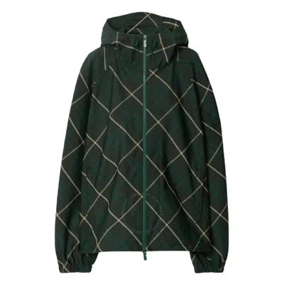 BURBERRY BURBERRY CHECK HOODED ZIP-UP JACKET