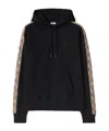 Burberry Black Sweatshirt With Check Motif Detail