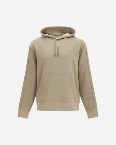 Burberry Check Hoodie With Drawstrings In Brown