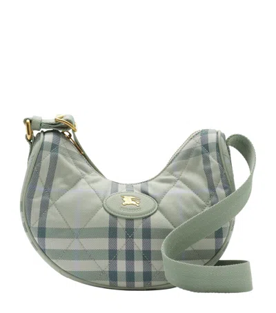 Burberry Check Horseshoe Cross-body Bag In Green