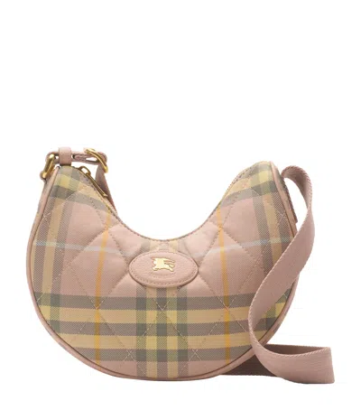 Burberry Check Horseshoe Cross-body Bag In Pink
