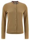 Burberry Check Insert Cardigan Sweaters And Cardigans Beige In Brown