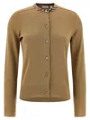 Burberry Check Insert Cardigan Sweaters And Cardigans Beige In Brown
