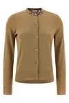 Burberry Check Insert Cardigan Sweaters And Cardigans Beige In Green