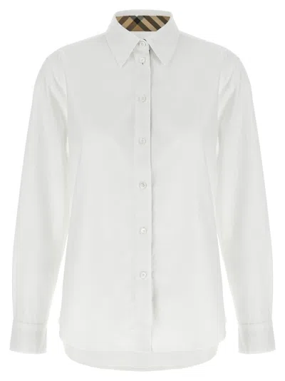 Burberry Women White Poplin Shirt In Multi