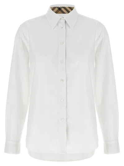Burberry Check Insert Shirt Shirt And Blouse White