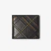 Burberry Check Colorblock Leather Bifold Wallet In Brown
