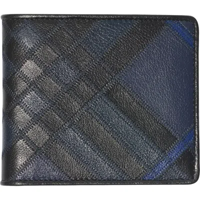 Burberry Check Intarsia Bifold Wallet In Black
