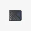Burberry Check Intarsia Bifold Wallet In Blue