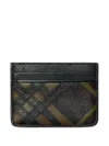 Burberry Check-intarsia Card Holder In Green
