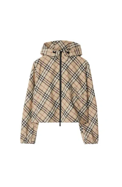 BURBERRY BURBERRY CHECK HOODED JACKET
