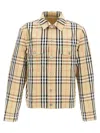 Burberry Tailored Cotton Jacket With Classic Plaid Pattern In Beige