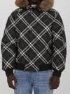Burberry High-neck Zip-up Checked Jacket In Brown