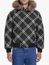 Burberry High-neck Zip-up Checked Jacket In Brown