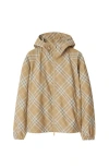 Burberry Check Jacket In Flax