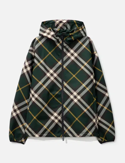 Burberry Check Jacket In Green