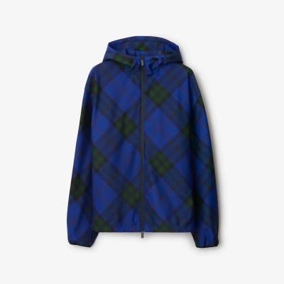 Burberry Blue Check Jacket In Knight