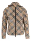 Burberry Check Printed Polyester Windbreaker In Multi
