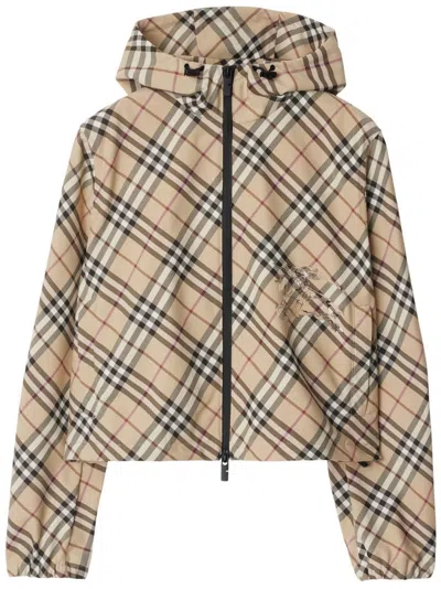 Burberry Karierte Jacke In Nude
