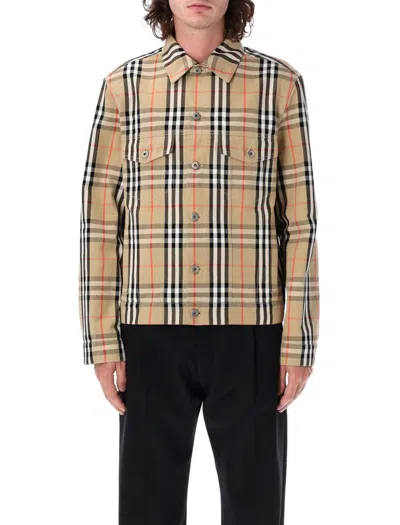 Burberry Checked Long Sleeved Jacket In Multi