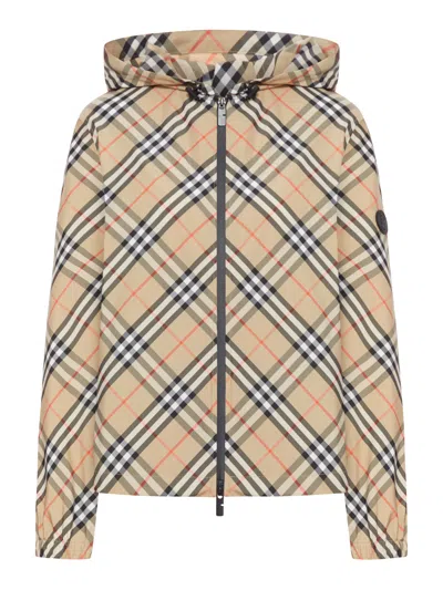 Burberry Check Jacket With Hood