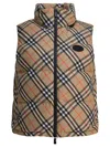Burberry Sleeveless Down Jacket Featuring Check Pattern In Multi