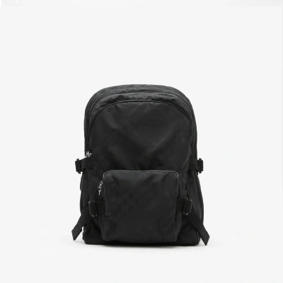 Burberry Check Jacquard Backpack In Black