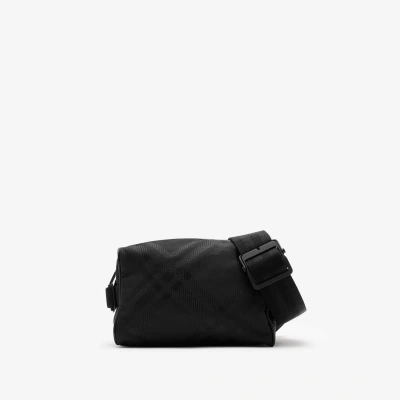 Burberry Check Jacquard Belt Bag In Black