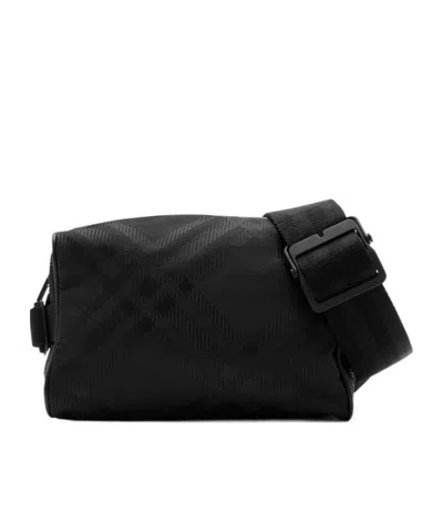 Burberry Check-jacquard Belt Bag In Black