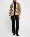 Burberry Check Jacquard Cashmere Cardigan In Sand Ip Check