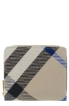 Burberry Check Jacquard Compact Zip Wallet In Lichen