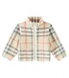 Burberry Check Jacquard Fleece Jacket In Beige