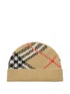 Burberry Check Jacquard-knitted Beanie In Brown