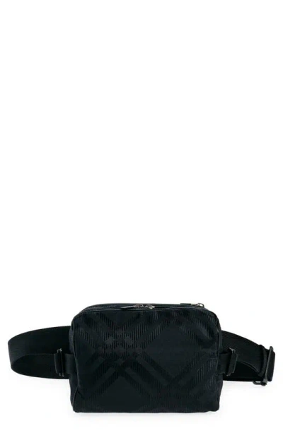 BURBERRY CHECK JACQUARD NYLON BLEND BELT BAG