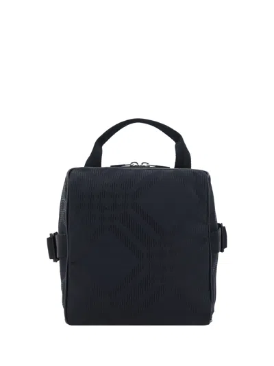 Burberry Check Jacquard Shoulder Bag In Blac/white/blac/fye